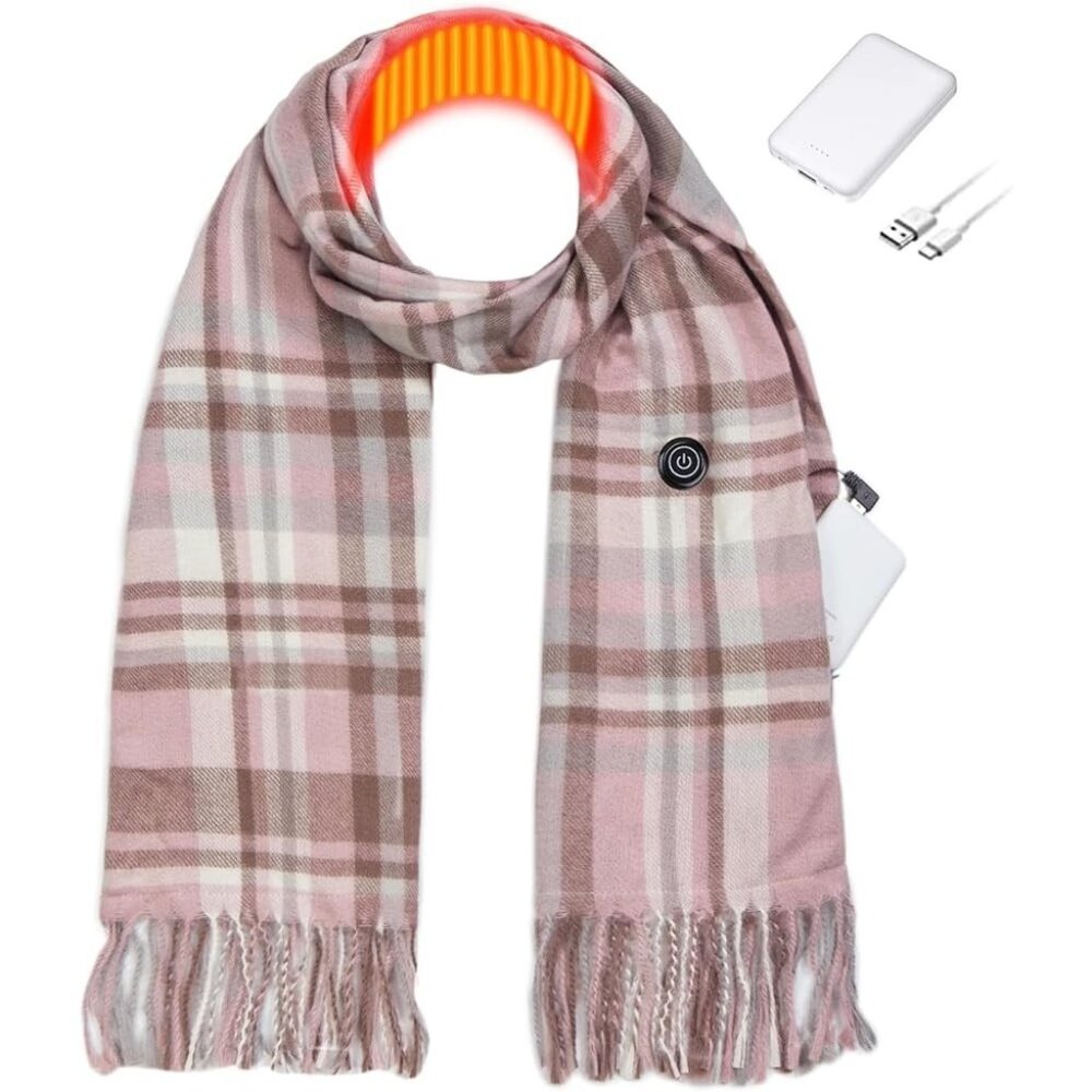 Heated Scarf for Women, Rechargeable Neck Warmer with Battery for Winter